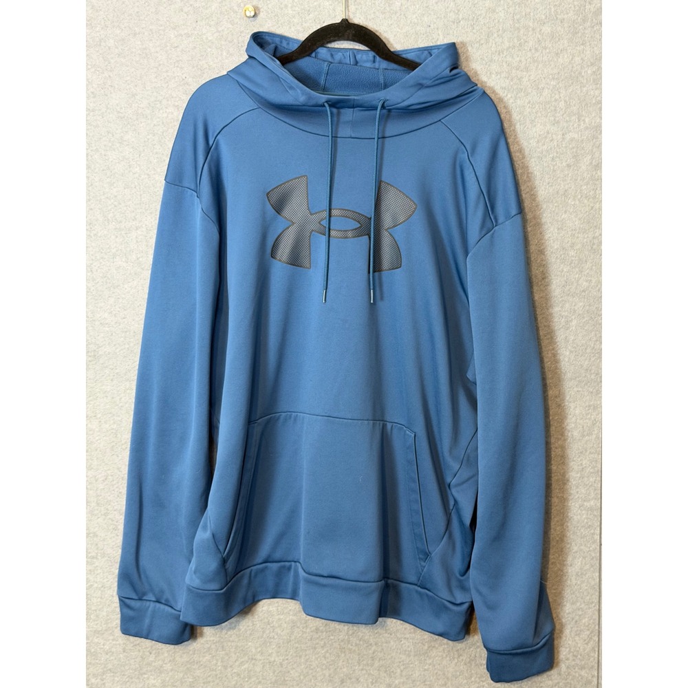 Under Armour Hoodie XXL Fleece Logo 1373352-437 Athletic Streetwear Gorpcore Gym